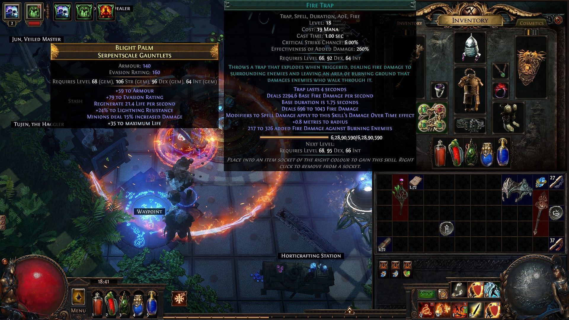 Skills need to be equipped on your gear (Image via Grinding Gear Games)